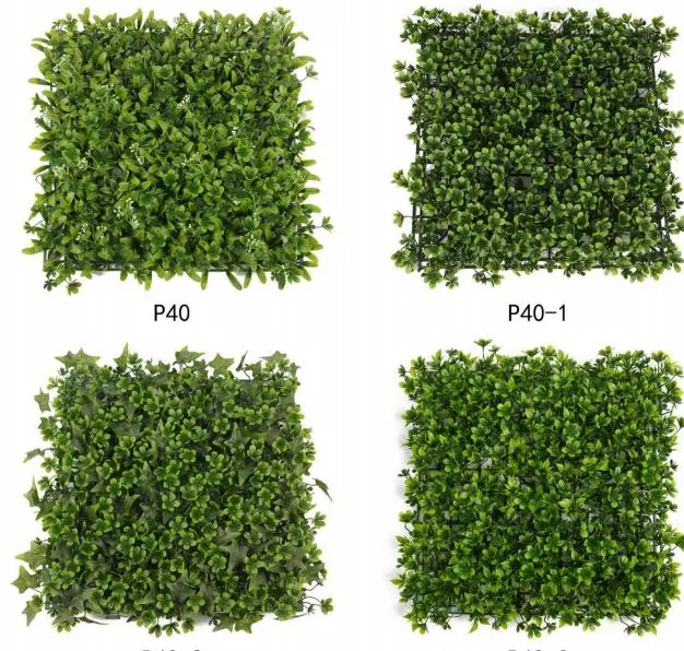 Hot Selling Garden Indoor Decorative Fake Plant Green Leaves Plastic Artificial Grass Flower Decoration Plant Green Hedge Panel